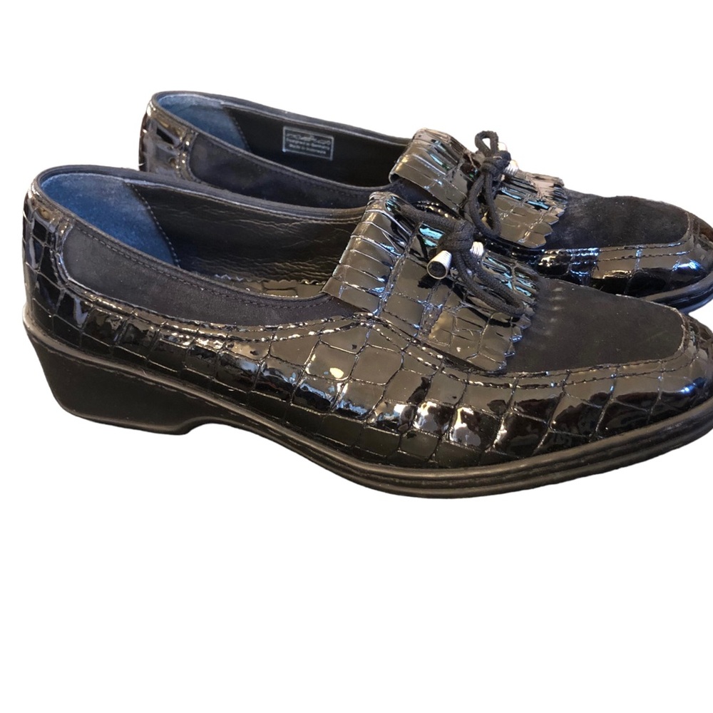 Ara Black Patent Leather Crocodile Loafers size 5 - Picture 5 of 16